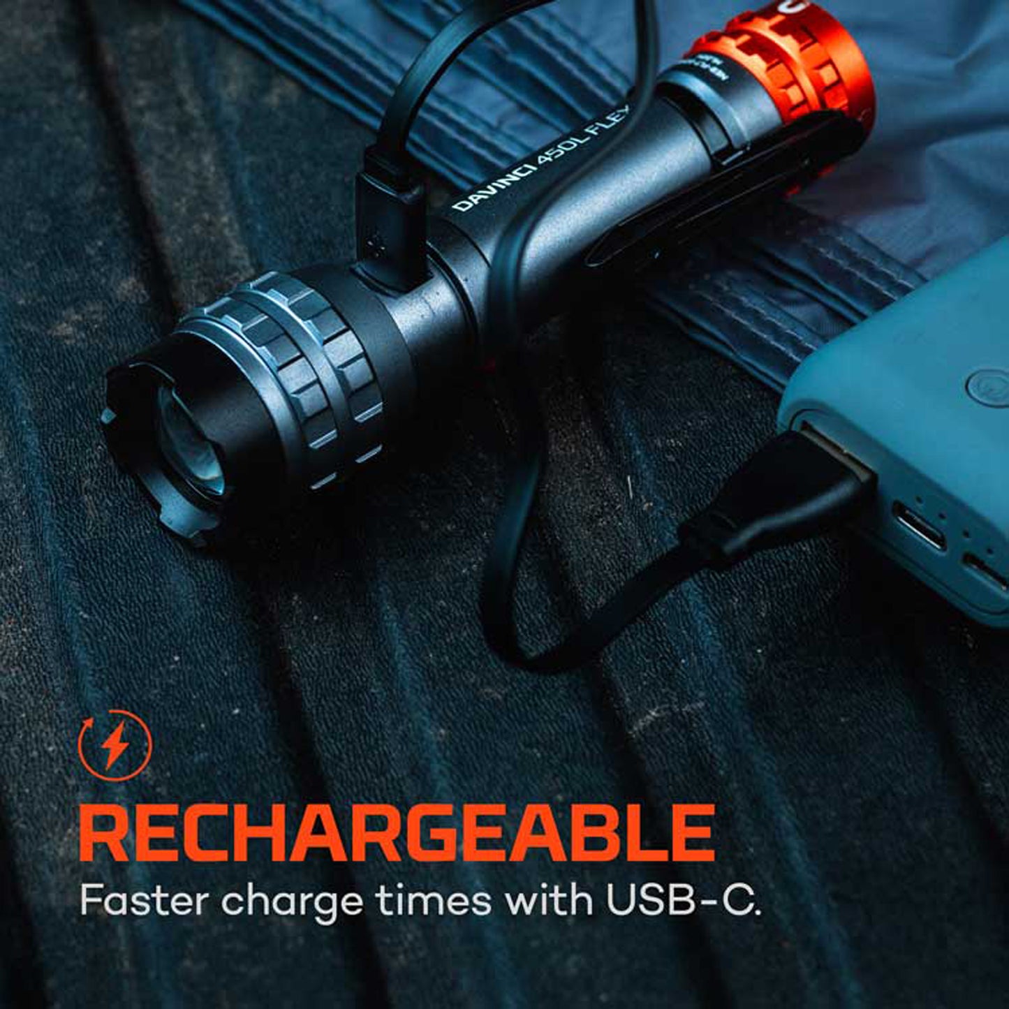 DAVINCI™ 800L, Rechargeable Flashlight + Power Bank